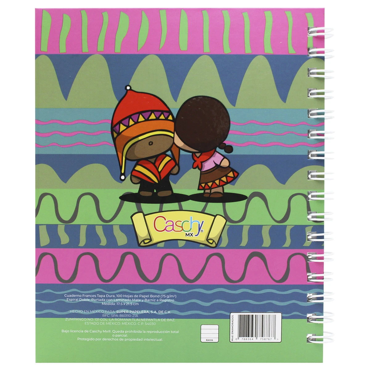 CUADERNO FRANCES 100HJS TAPA DURA ENAMORADOS RAYA