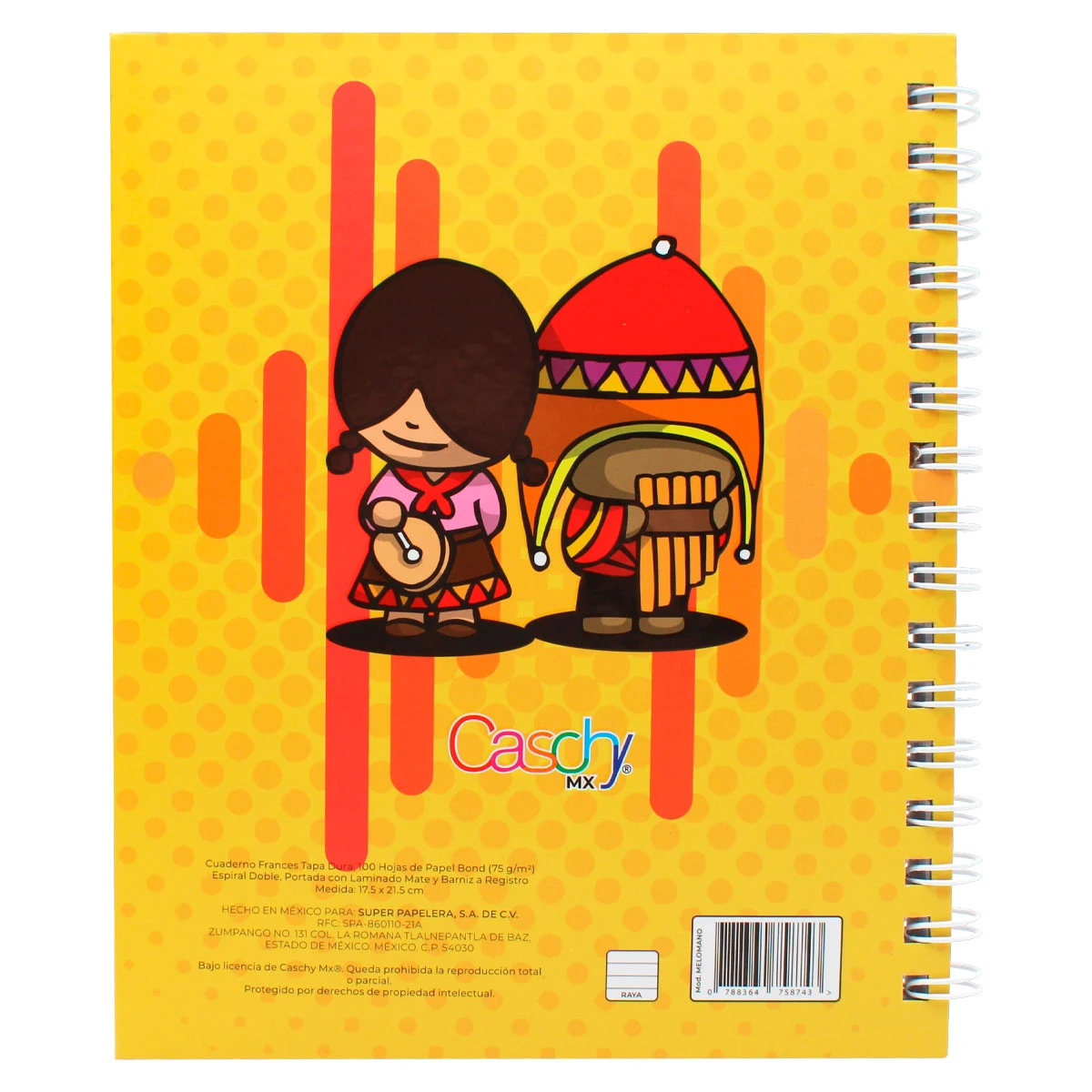 CUADERNO FRANCES 100HJS TAPA DURA MELOMANO RAYA