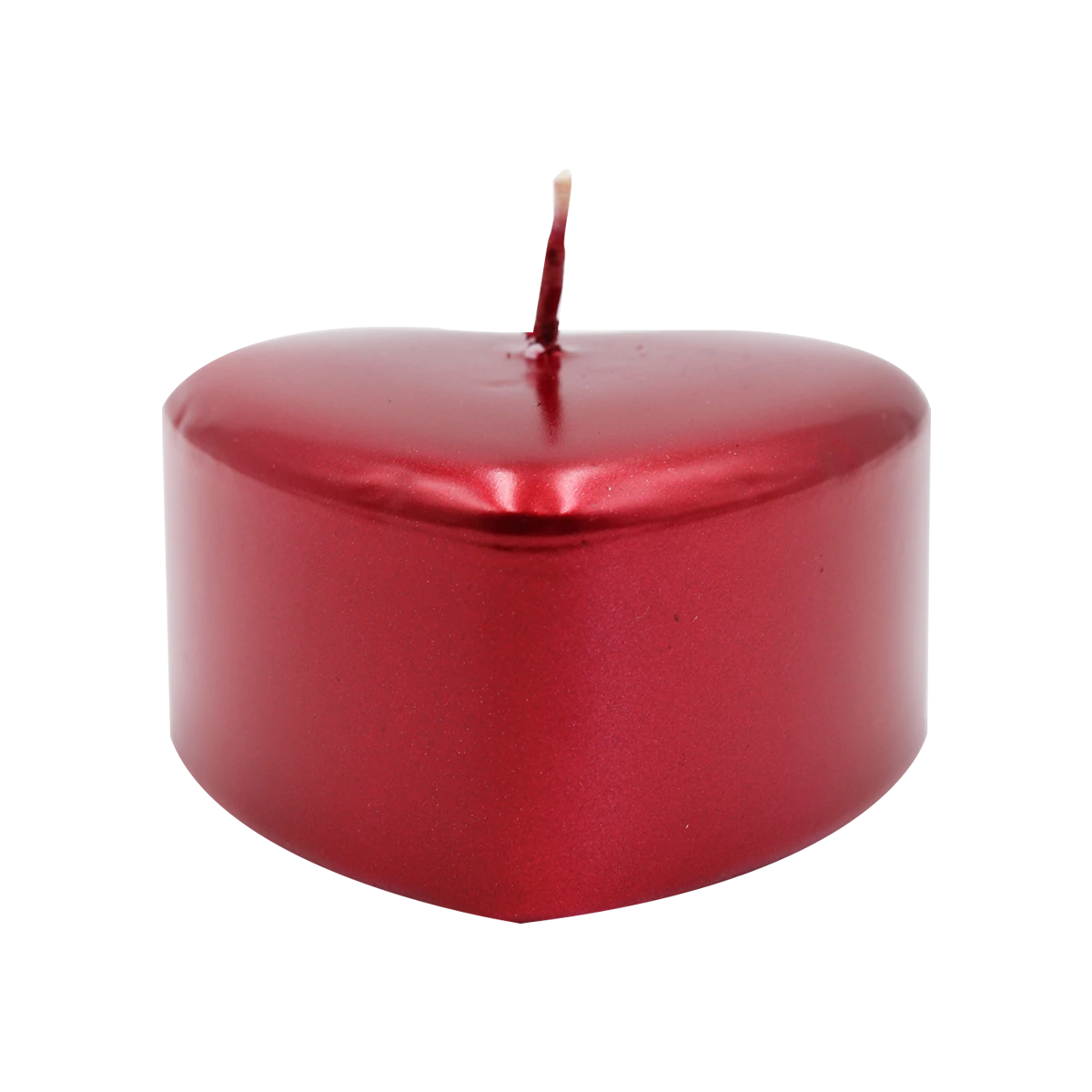 VELA CORAZON CHICA 5CMS ROJO METALICO