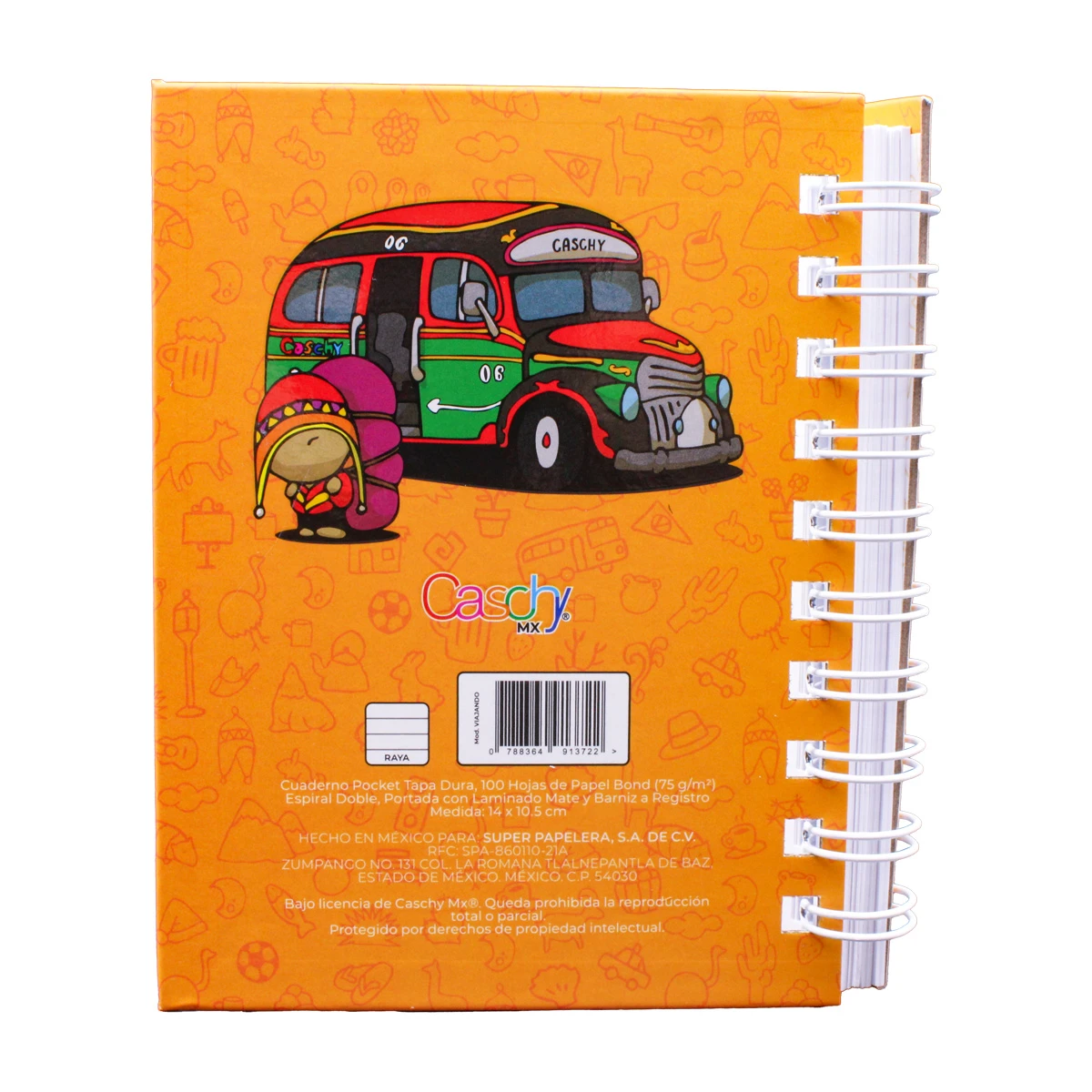 CUADERNO POCKET 100HJS TAPA DURA VIAJANDO RAYA