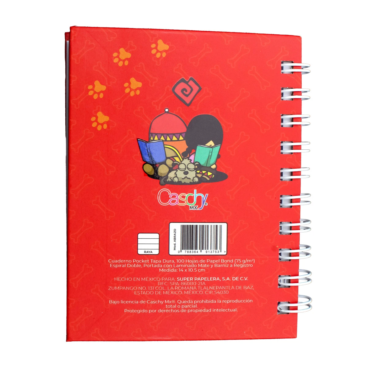 CUADERNO POCKET 100HJS TAPA DURA ABRAZO RAYA