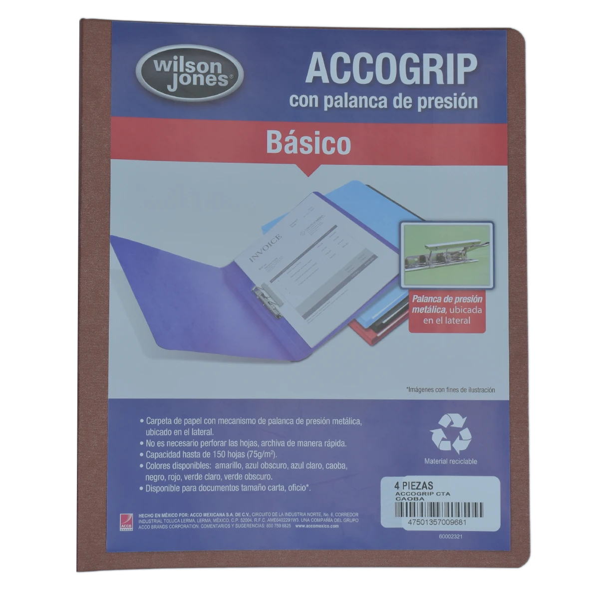 FOLDER CARTA ACCOGRIP PALANCA CAOBA