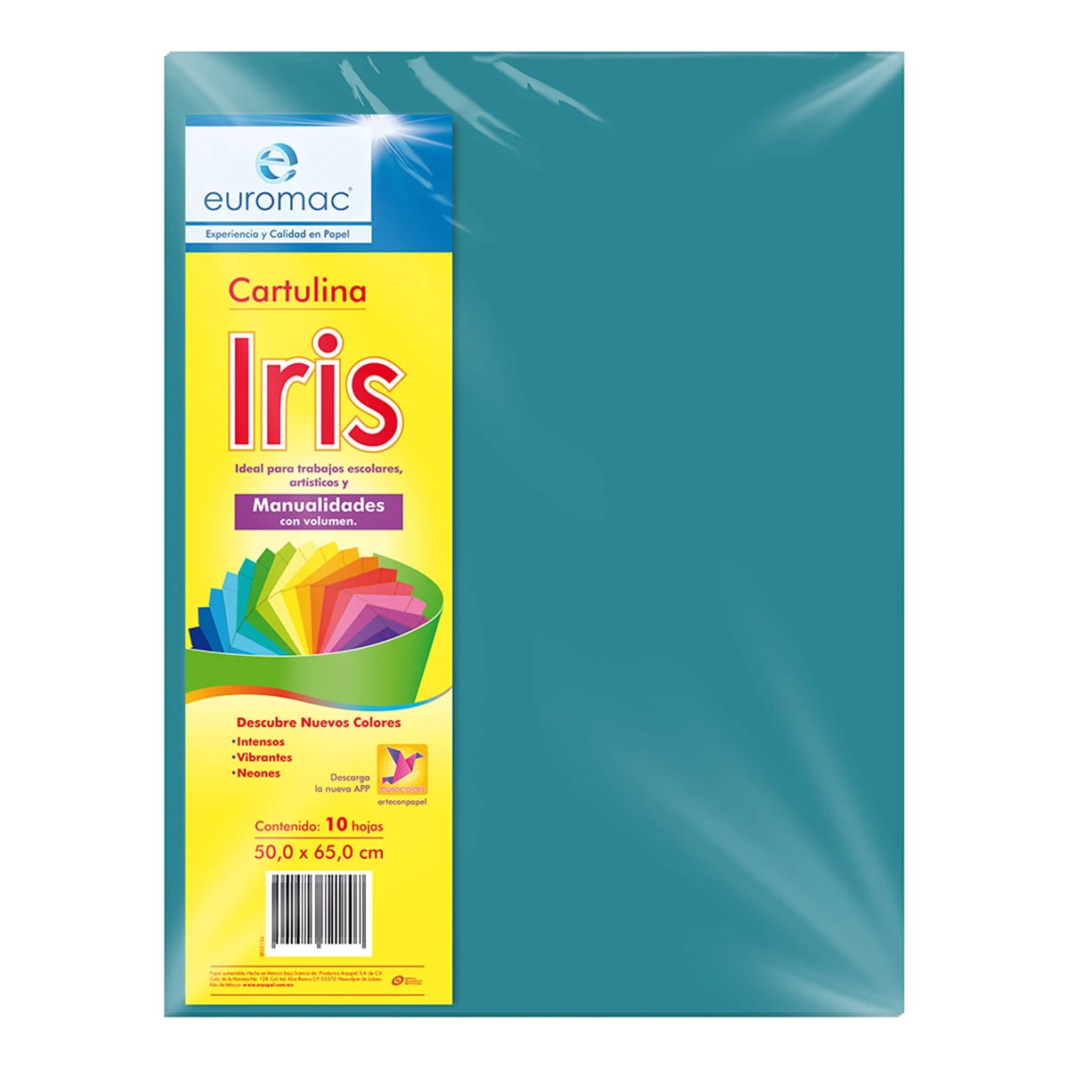 CARTULINA IRIS C/10 175GRS AZUL TURQUESA
