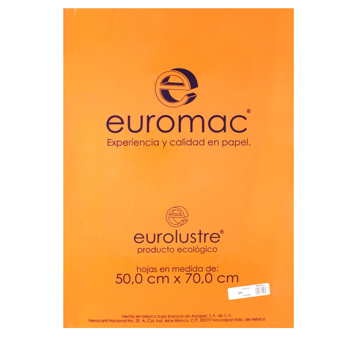 PAPEL LUSTRE C/25 NARANJA