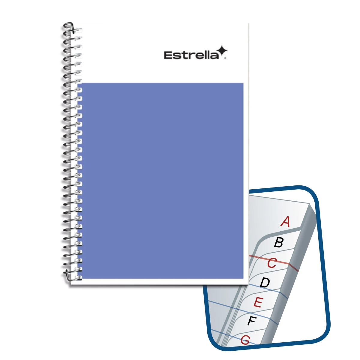 LIBRETA 1/8 ESPIRAL C/INDICE 100HJS 0206