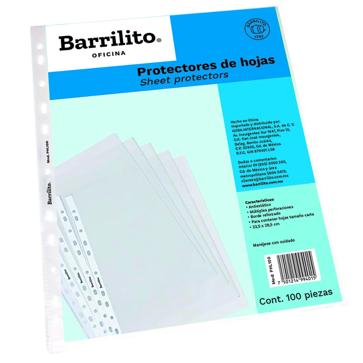 PROTECTOR DE HOJAS CARTA C/100 PHL100