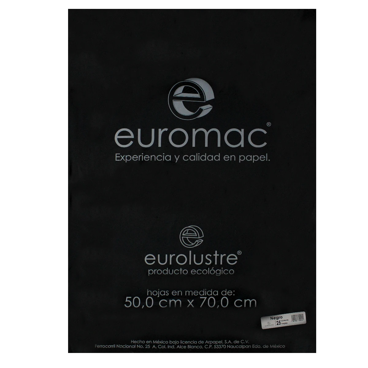 PAPEL LUSTRE C/25 NEGRO