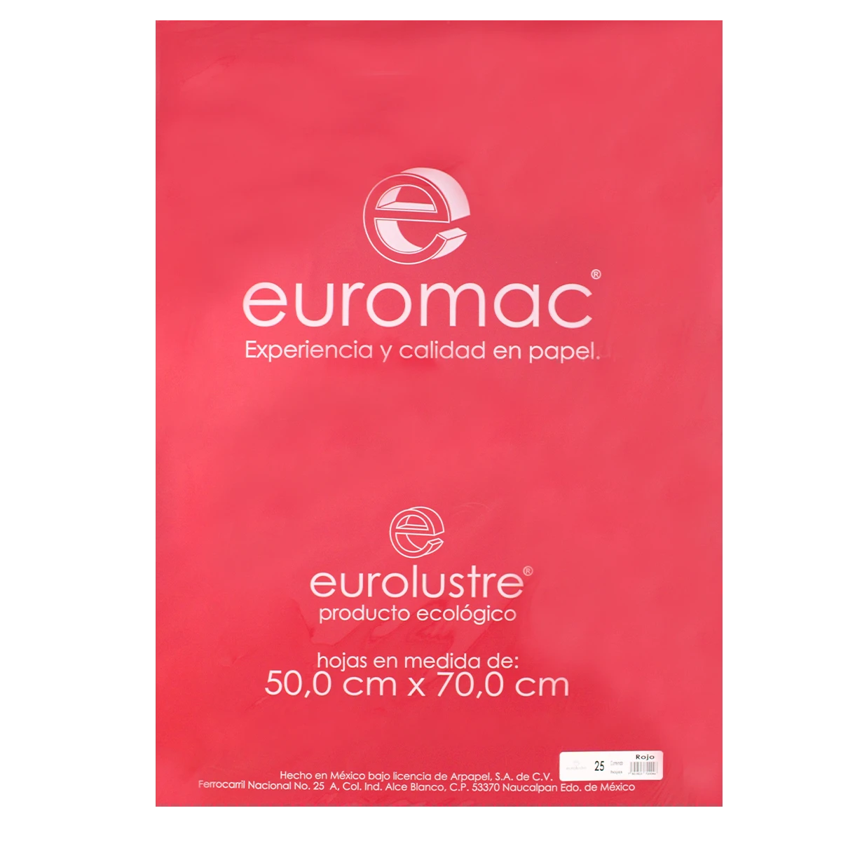 PAPEL LUSTRE C/25 ROJO