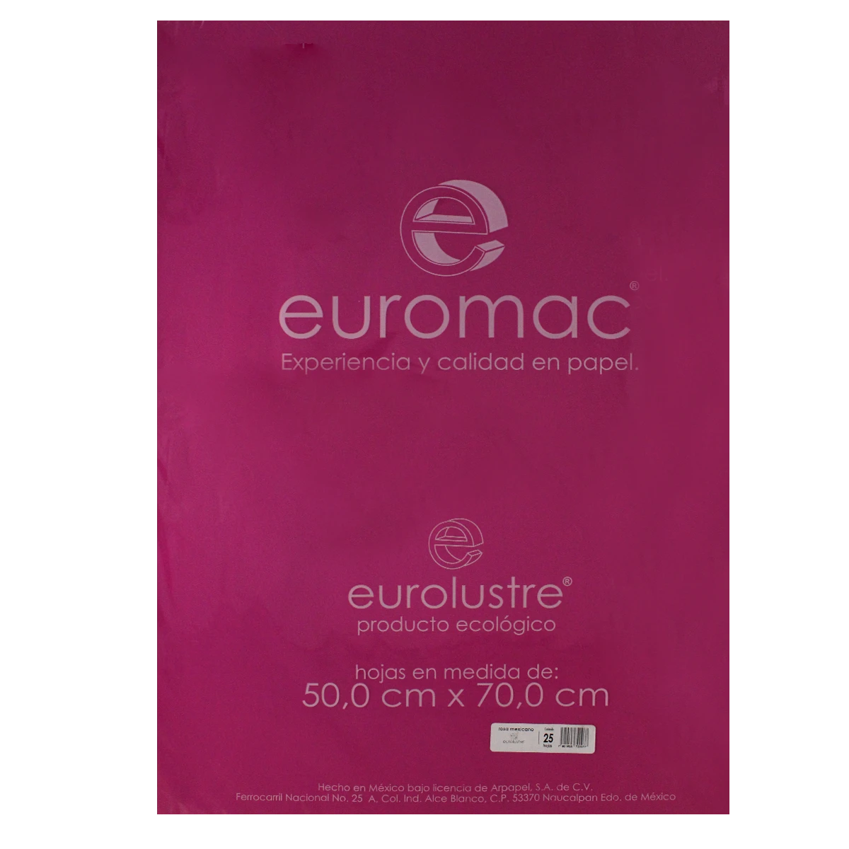 PAPEL LUSTRE C/25 ROSA MEXICANO EL0040
