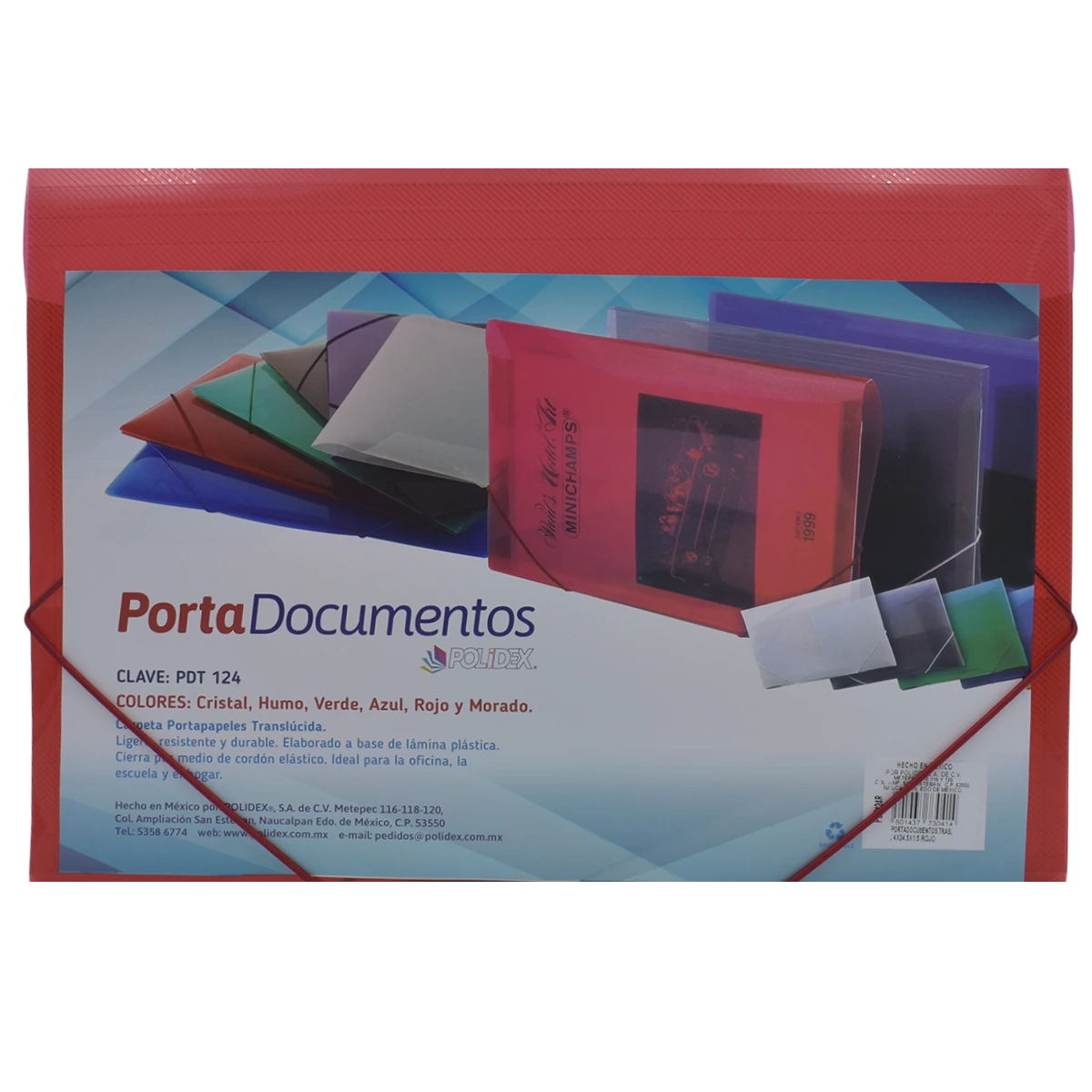 PORTADOCUMENTOS OFICIO TRAS PDT124 ROJO
