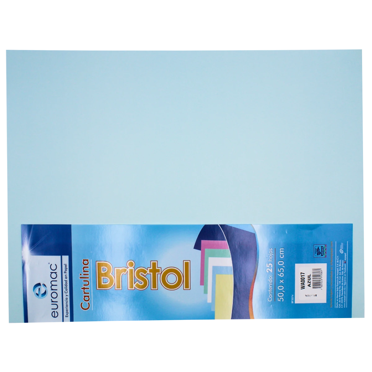 CARTULINA BRISTOL 50X65 C/25 AZUL .