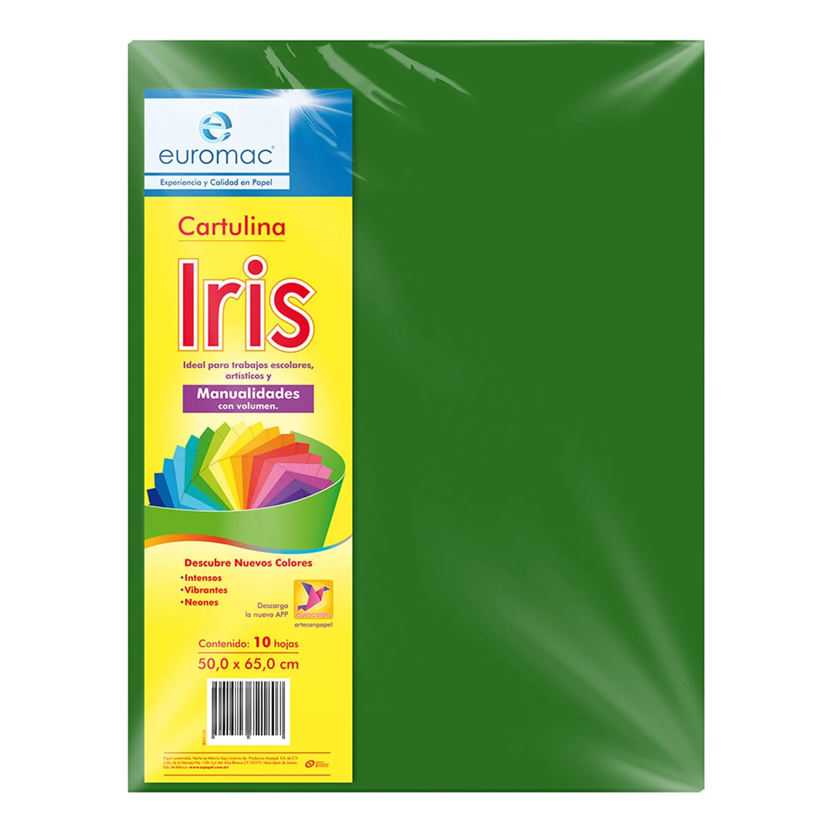 CARTULINA IRIS C/10 175GRS VERDE BANDERA