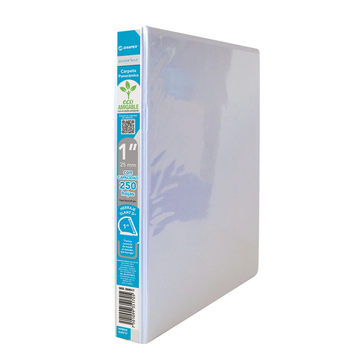 CARPETA BINDER MAX C/CRIST "D" 1" BLANCA