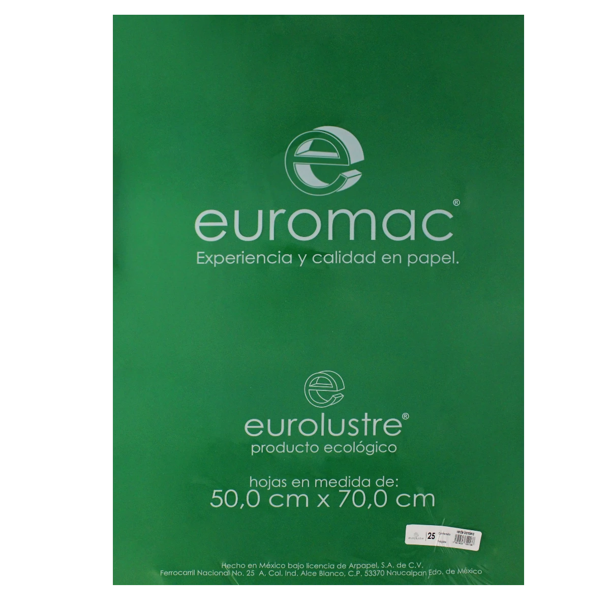 PAPEL LUSTRE C/25 VERDE BANDERA
