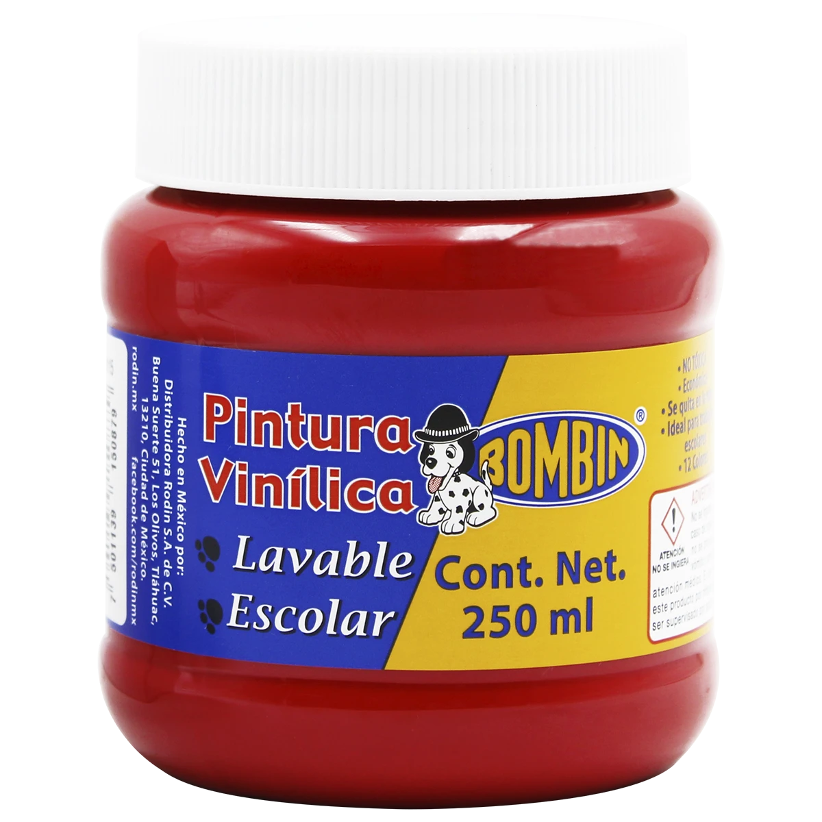 PINTURA VINILICA BOMBIN 250ML 50879 ROJA