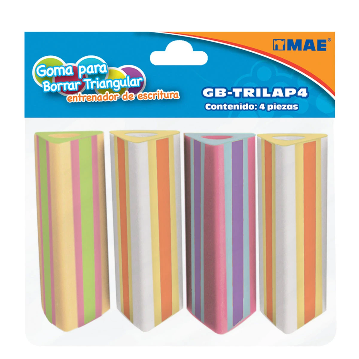GOMA TRIANGULAR P/LAPIZ C/4 GB-TRILAP4