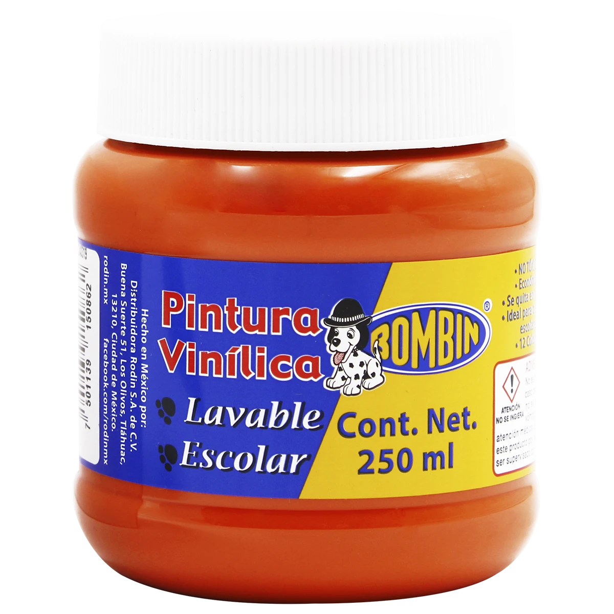 PINTURA VINILICA BOMBIN 250ML 50862 NARANJA