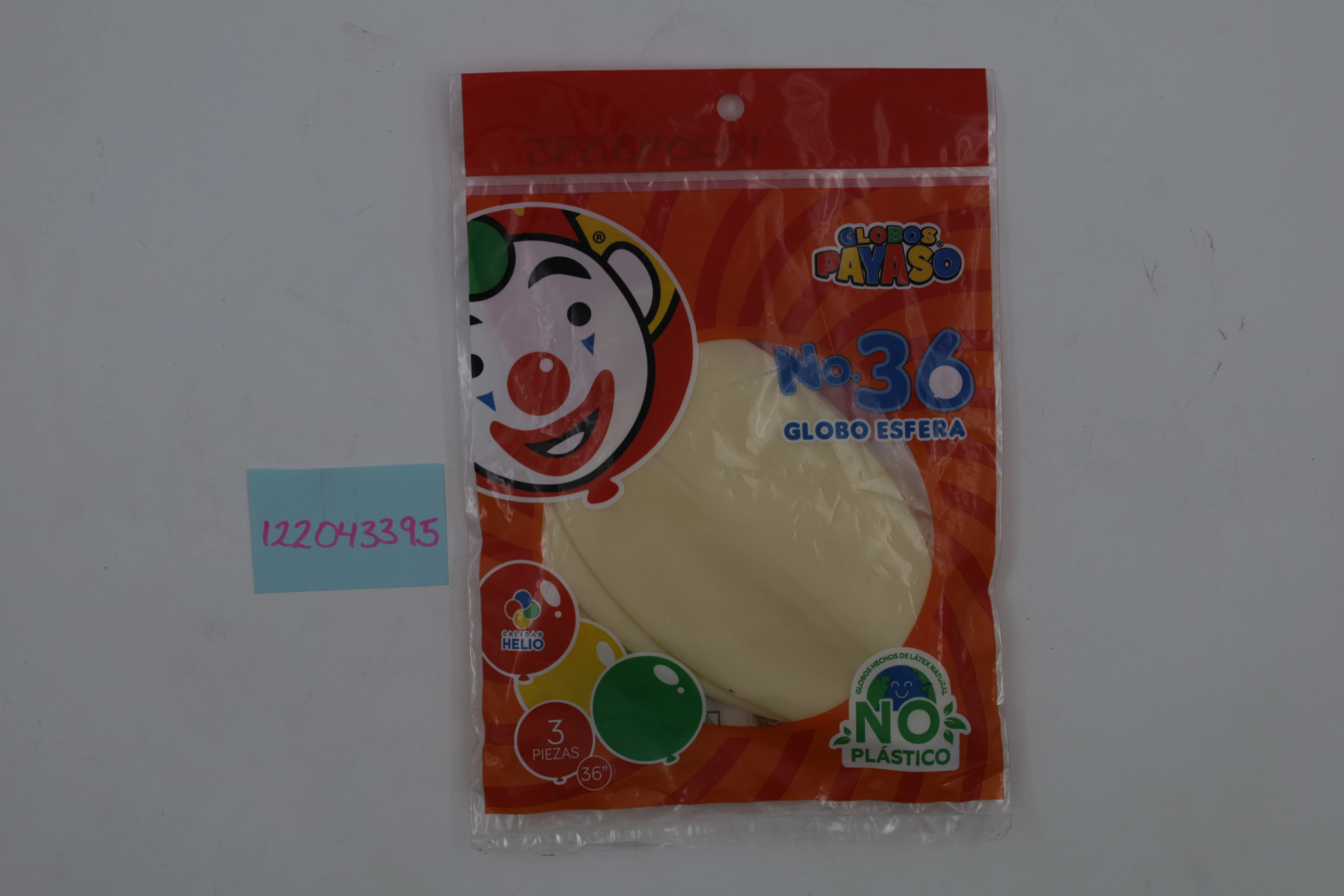 GLOBO PAYASO C/3 NO. 36 COLORES MIX