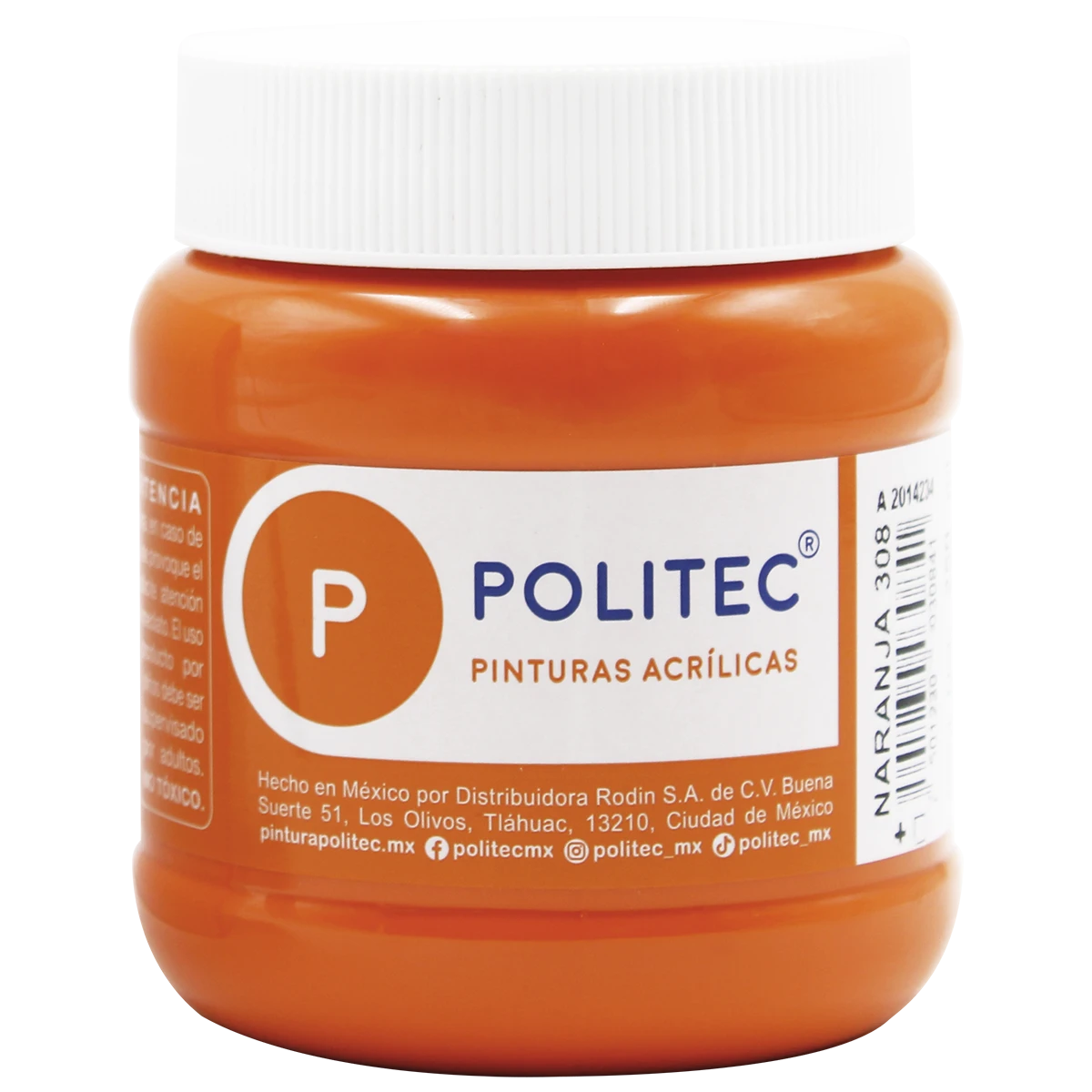 PINTURA ACRILICA MATE 250ML 308 NARANJA
