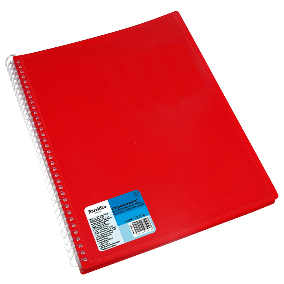 CARPETA ESPIRAL CON PROTECTOR DE HOJAS Q20