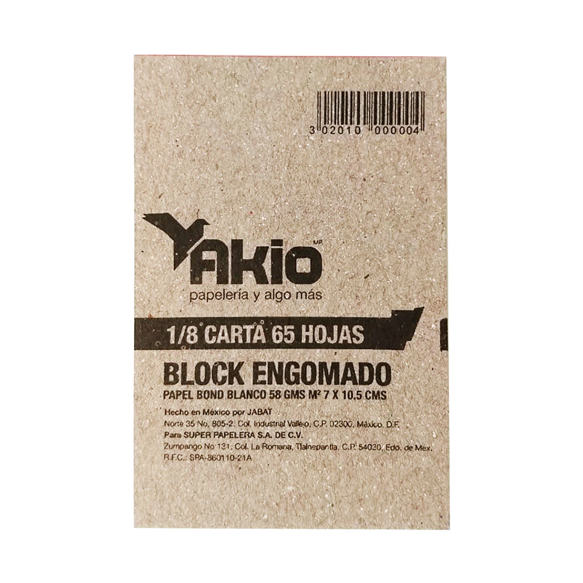 BLOCK APUNTES 1/8 BOND 65HJS BLANCO.