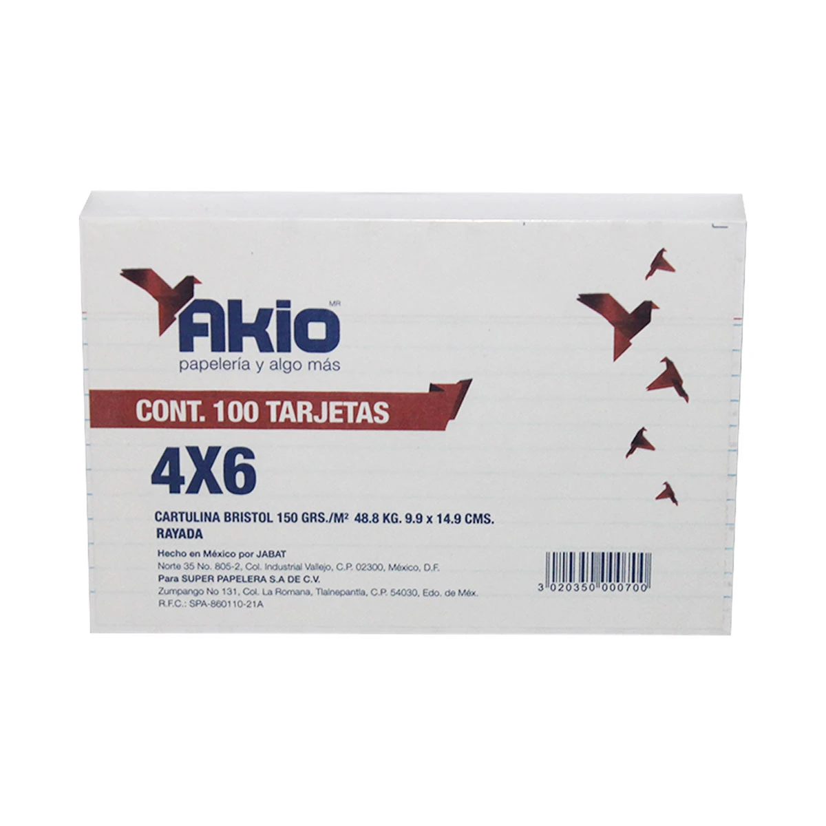 TARJETA 4X6 RAYA C/100