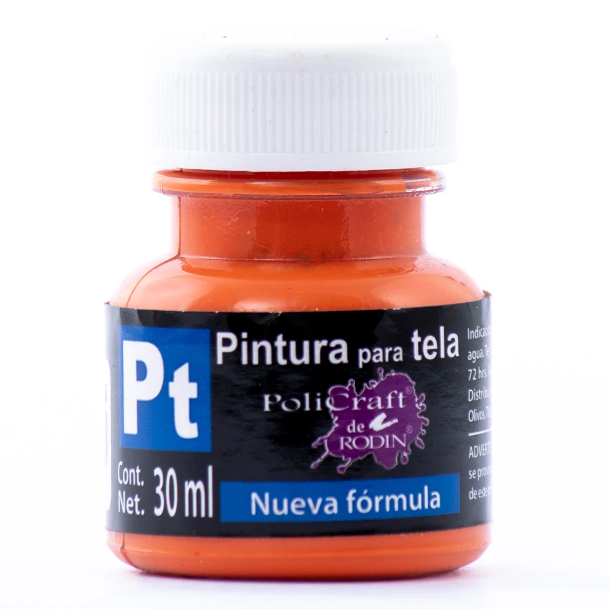 PINTURA TELA POLICRAFT 30ML 1308 NARANJA