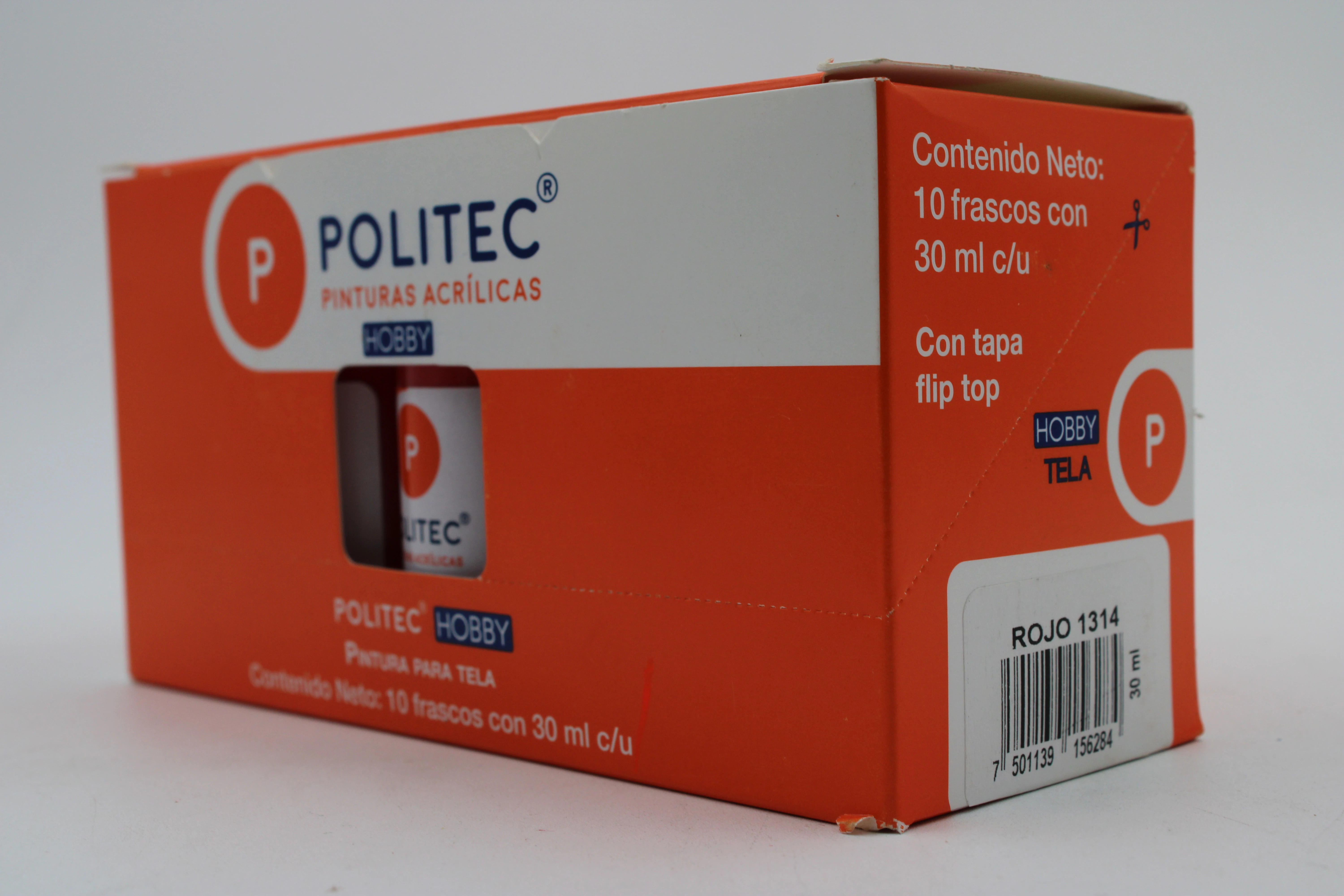 PINTURA TELA POLICRAFT 30ML 1314 ROJO .