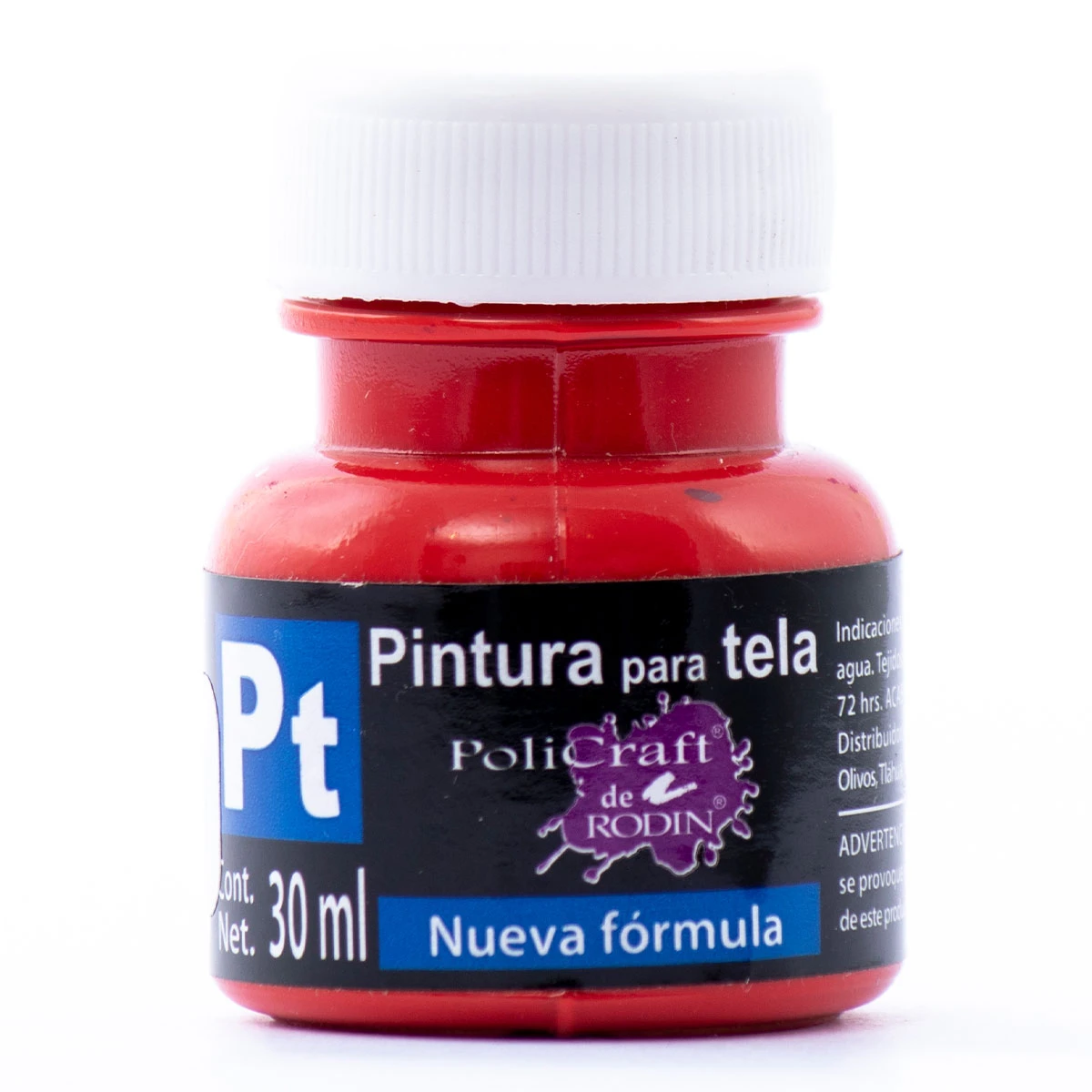 PINTURA TELA POLICRAFT 30ML 1314 ROJO .