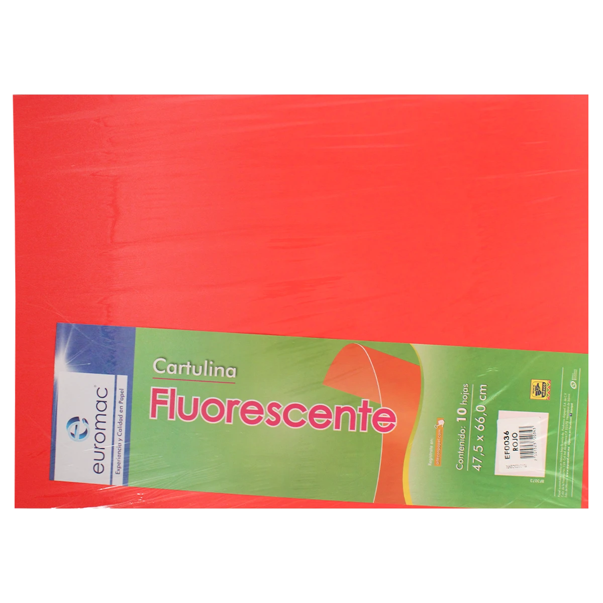 CARTULINA FLUORESCENTE C/10 ROJO